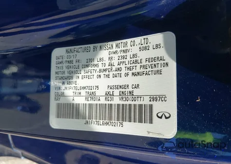 2017 Infiniti Q60 3.0T Red Sport 400 from USA, damaged, VIN JN1FV7EL6HM702175